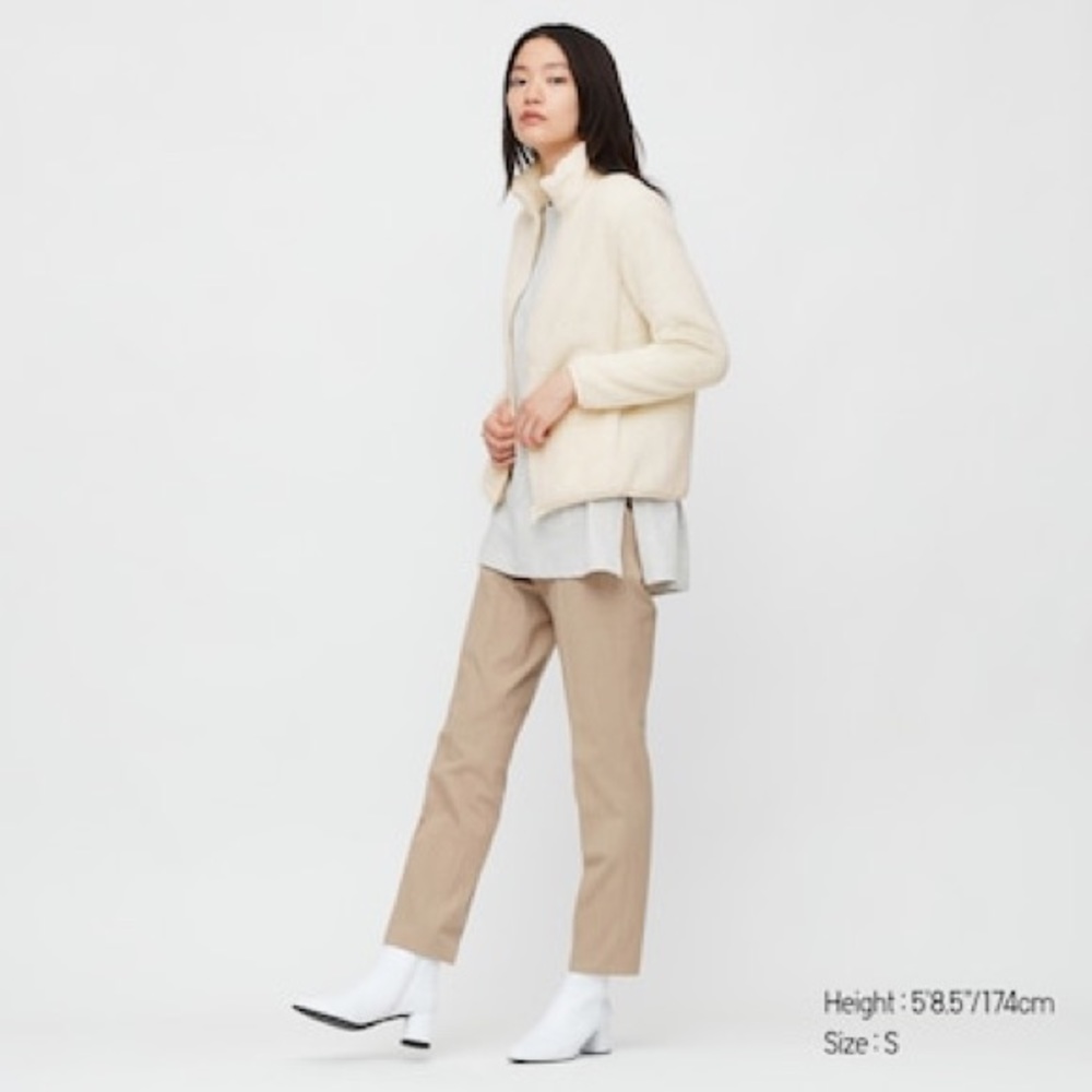Women Fluffy Yarn Fleece Full-Zip Jacket